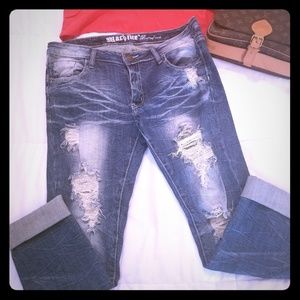 Machine Jeans - Cropped distressed jeans Machine Jeans - Cropped distressed jeans